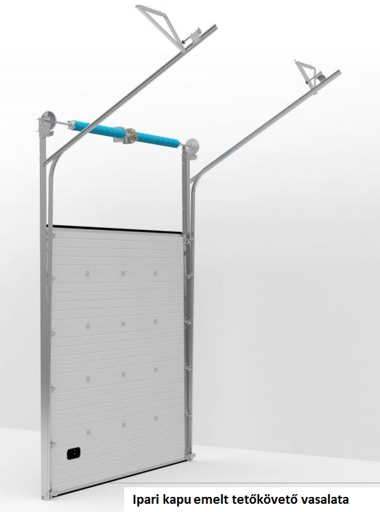 ipari kapu emelt tetőkövető vasalat, ipari kapu, ipari garázskapu